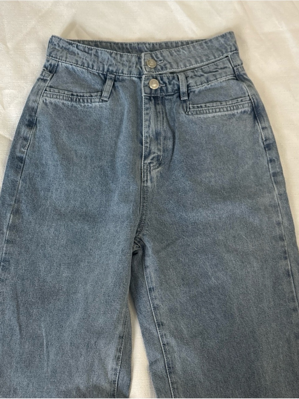 Princess Polly High-Rise Washed Blue Jeans